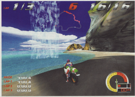 Der AGP-Support bei Redline Racer ermöglicht animierte Wellenbewegungen sowie Wasserfälle mit Lichtspiegelungen. Die 3Dfx-Variante sieht ebenfalls sehr gut aus.
