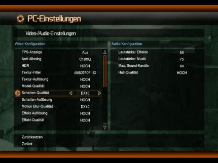 Lost Planet: Colonies DX10-Optionen