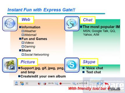 Express Gate, das Mini-Linux für Kommunikation und Unterhaltung