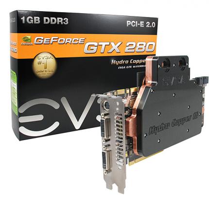 Sowohl Evga als auch BFG stellen eine übertaktete Version der Geforce GTX 280 samt vormontiertem Wasserkühler vor (Bild: Evga)