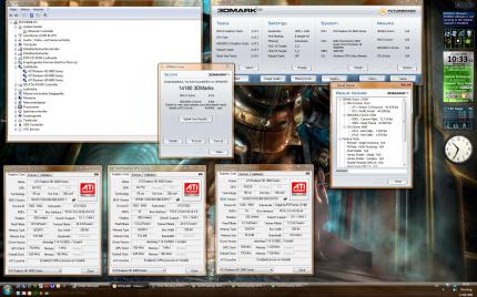 HD 4850 und HD3870 im Teamwork: 14.180 Punkte im 3D Mark 06 mit drei Grafikkarten im CrossfireX-Verbund. (Bild: forumdeluxx)