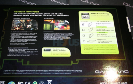 Gainward GTX 280: Verpackungsrückseite (Bild: Hexus)