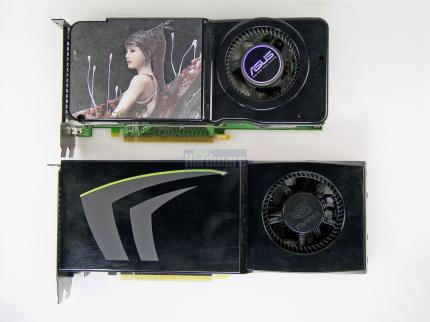 Geforce GTX280 im PCGH-Test: Direkter Vergleich zur 8800 GTS/512. Diese ist deutlich kompakter, aber auch leistungsschwächer. (Bild: PCGH)