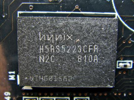 Geforce GTX280 im PCGH-Test: Das Hynix-GDDR3-RAM ist mit 1.200 MHz spezifiert (Bild: PCGH)