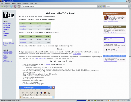 Auf der Webseite von 7-Zip wird das Packprogramm als x86- und x64-Variante angeboten. Windows-x64-Anwender sollten zur 64-Bit-Version greifen. (Bild: PCGH)