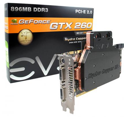 Die wassergekühlte Geforce GTX 260 von Evga. (Bild: Evga)