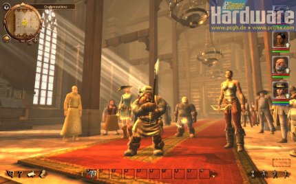 Exklusiv bei PCGH: Brandneue HQ-Bilder aus DSA: Das Schwarze Auge 4 - Drakensang. Entstanden an einem hochgetaktetn Dualcore-PC mit Geforce-Karte, läuft das Spiel auch auf weit weniger potenten Rechnern mit DirectX-9-Karte noch problemlos (siehe auch DSA4: Systemanforderungen enthüllt). Ein ausführlicher Test samt Tuning-Artikel zu DSA4: Drakensang auf Basis der Nebula-3-Engine erwartet Sie in der kommenden PCGH-Printausgabe 09/2008 (ab 06. August am Kiosk). Das Spiel selbst soll am 1. August erscheinen.