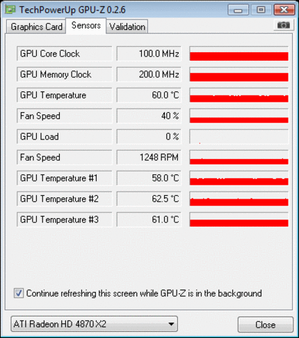 AMD Radeon HD 4870 X2: untertaktet auf 100/200 MHz – kühler wird's nicht (Bild: PCGH)