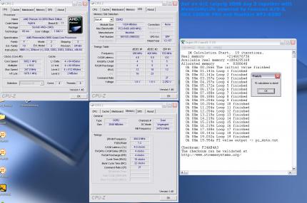 Mit 3.952,1 Megahertz saust der Phenom X4 9950 durch Superpis 1M-Test (Bild: PCGHX)