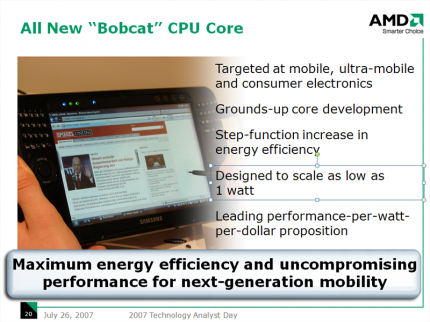 AMDs Bobcat doch noch in Entwicklung. (Bild: AMD)