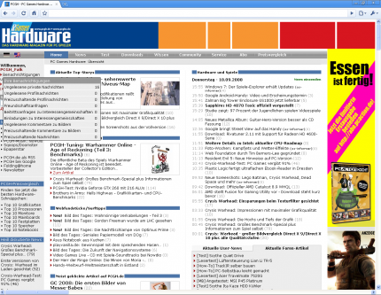 Die PCGH Main nach der Umstellung: Benachrichtungen aus dem Forum lassen sich direkt anwählen.