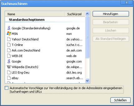 Datenübermittlung der Omnibox verhindern