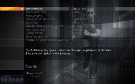 James Bond 007 - Quantum of Solace: Das Grafikmenü