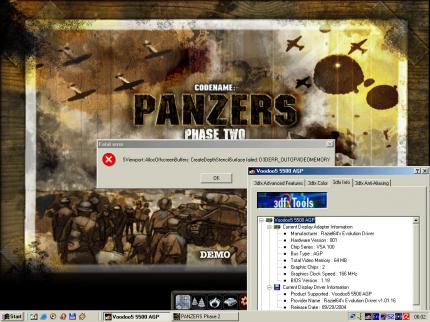 Voodoo5 5500 mit 64 MiByte VRAM: Panzers läuft nicht ...