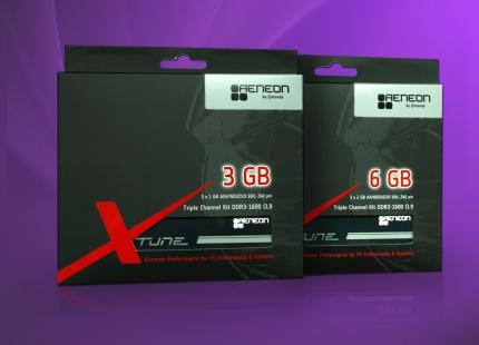 DDR3-RAM: Triple-Channel-Kits von Aeneon mit dreimal 1.024 MiByte und dreimal 2.048 MiByte. (Bild: Aeneon)