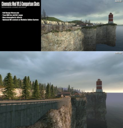 HL2-Texturmod Cinematic Mod 9.5: Vergleichsbilder zur Originalgrafik von Half-Life 2 (Bild: Fakefactory) (1)