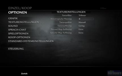 Call of Duty 5 World at War: Grafikmenü