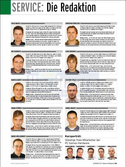 PCGH-Printausgabe 12/2006: Die Teamseite