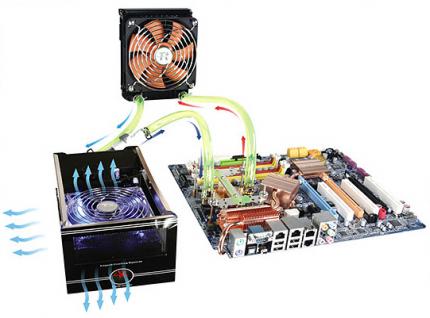 Thermaltake Bigwater 780: Das System enthält alle für eine Wasserkühlung notwendigen Teile. (Bild: tcmagazine.com)