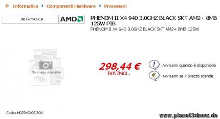 Der umgerechnete Euro-Preis eines Phenom II X4 940 liegt bei unter 300 Euro. (Bild: Planet 3DNow)