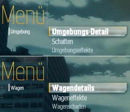 Need for Speed - Undercover: Das Grafikmenü