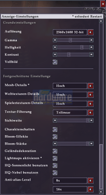 The Chronicles of Spellborn: Das Grafikmenü (Montage: PCGH)