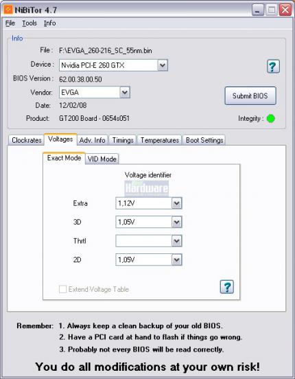 Geforce GTX 260-216 (55nm): BIOS