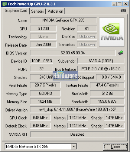 GPU-z hat die Angaben für Transistoren und Chipfläche noch nicht in der Datenbank hinterlegt.