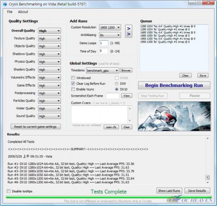 HD 4890: Crysis-Werte von OC-Heaven