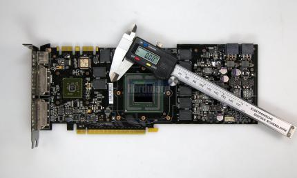 Chipgrößen im Vergleich: GT200b (55nm) mit dem digitalen Meßschieber nachgemessen.