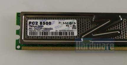 OCZ OCZ2P10664GK: Der Aufkleber verwirrt - der tRAS-Wert ist nicht angegeben und ein zweites EPP-Profil ('P2') fehlt offenbar.