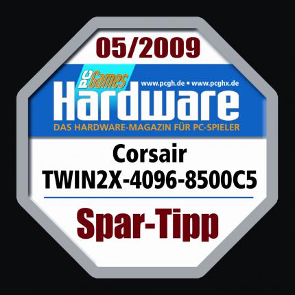 Corsair TWIN2X-4096-8500C5: Spartipp der Redaktion