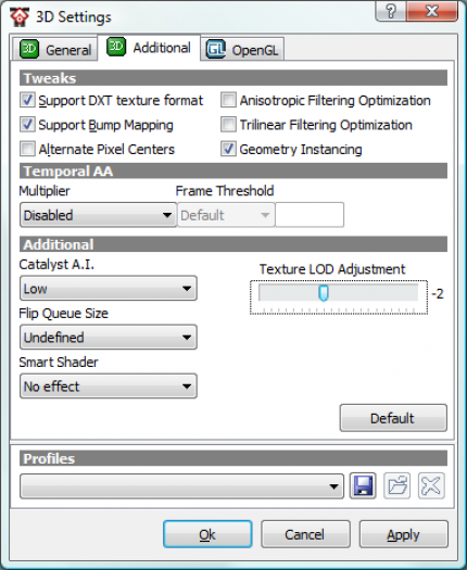 Ati Tray Tools: Hier passen Sie das Texture LOD an.