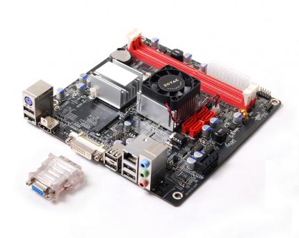 Zotac Ion ITX-G Synergy Edition: Neues Mini-ITX-Board mit Atom 330, Nvidia Ion und PCI-Express-x16-Slot.