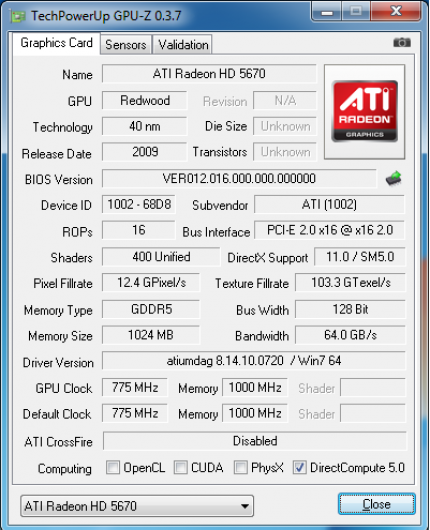 Ati Radeon HD 5670 auf Redwood-Basis