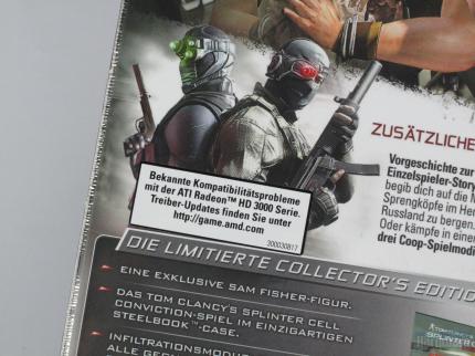 Splinter Cell Conviction: Collector' Edition mit Warnhinweis