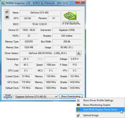 Nvidia Inspector: Display Power Saving