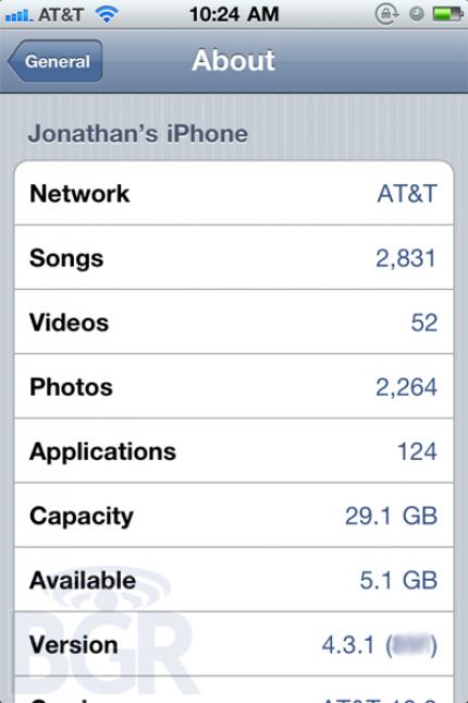 Apple iOS 4.3.1