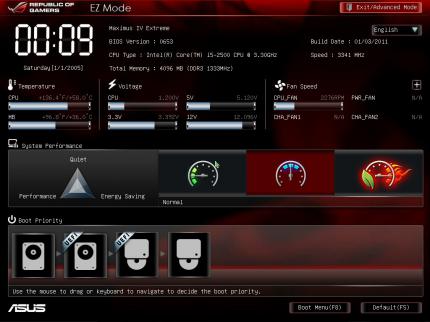 Außergewöhnliches UEFI beim Asus Maximus IV Extreme