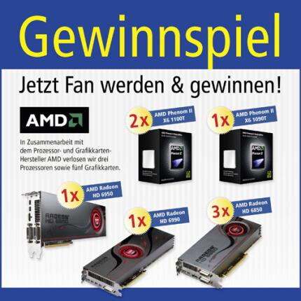 In Zusammenarbeit mit dem Prozessor- und Grafikkarten-Hersteller AMD verlosen wir drei Prozessoren sowie fünf Grafikkarten. 