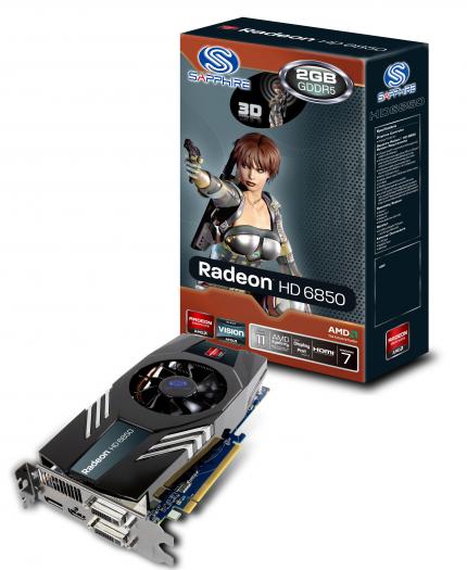 Sapphire Radeon HD 6850 jetzt auch mit 2 Gibyte Speicher.