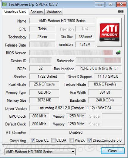 Radeon HD 7950 im Test: Daten
