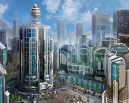 Sogenannte Concept Arts illustrieren, wie die Spielwelt eines futuristischen Anno aussehen könnte. Die Umsetzung in Pixeln und Polygonen kommt der Zeichnung sehr nahe. 
