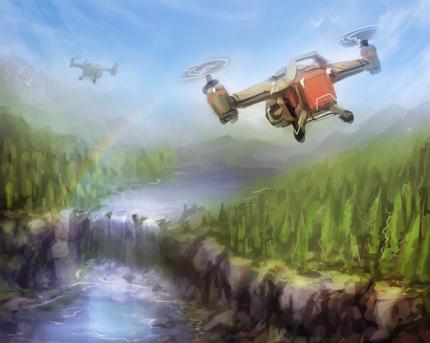 Für die Marktforschung von Anno 2070 wurde den Probanden unter anderem diese Konzeptzeichnung mit der Aufgabe vorgelegt, Eindrücke zum Bild zu beschreiben.