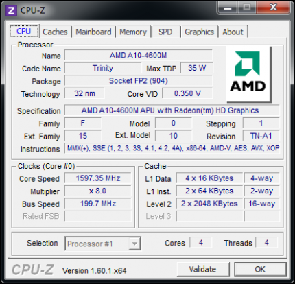 AMD Trinity: Der A10-4600M im A1-Stepping
