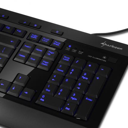 Sharkoon Nightwriter: Low-Profile-Tastatur mit LED-Beleuchtung und 13 Multimedia-Tasten (4)