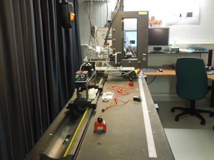 Werkbank für die Tests mit den ersten Linsen-Prototypen.