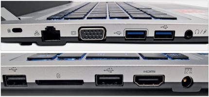 Gigabyte P34G: Anschlüsse