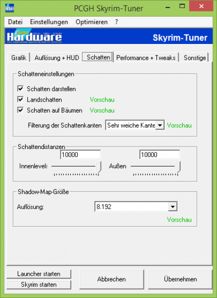 PCGH-Skyrim-Tuner: Reiter für die Schatten