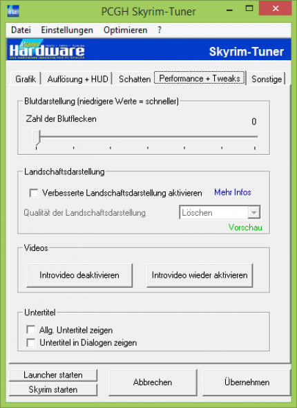 PCGH-Skyrim-Tuner: Reiter für Performance und Tweaks